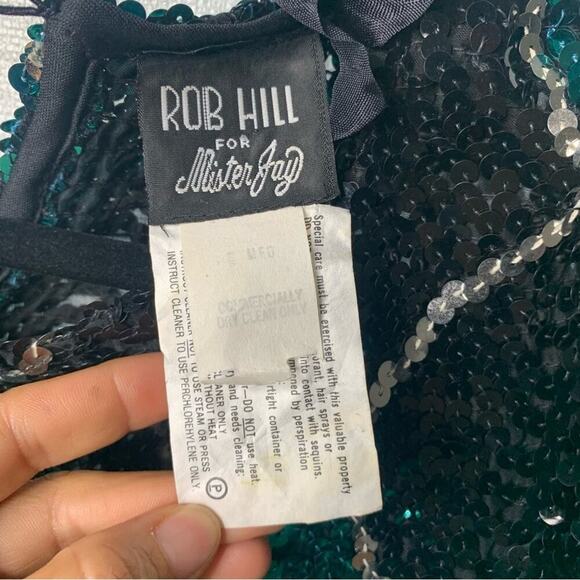 Vintage silk fully sequin beaded oversized long sleeves blouse size medium - Picture 4 of 4